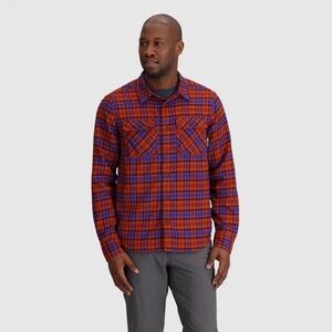 Outdoor Research Men's Casual Plaid Shirt - Red and Blue